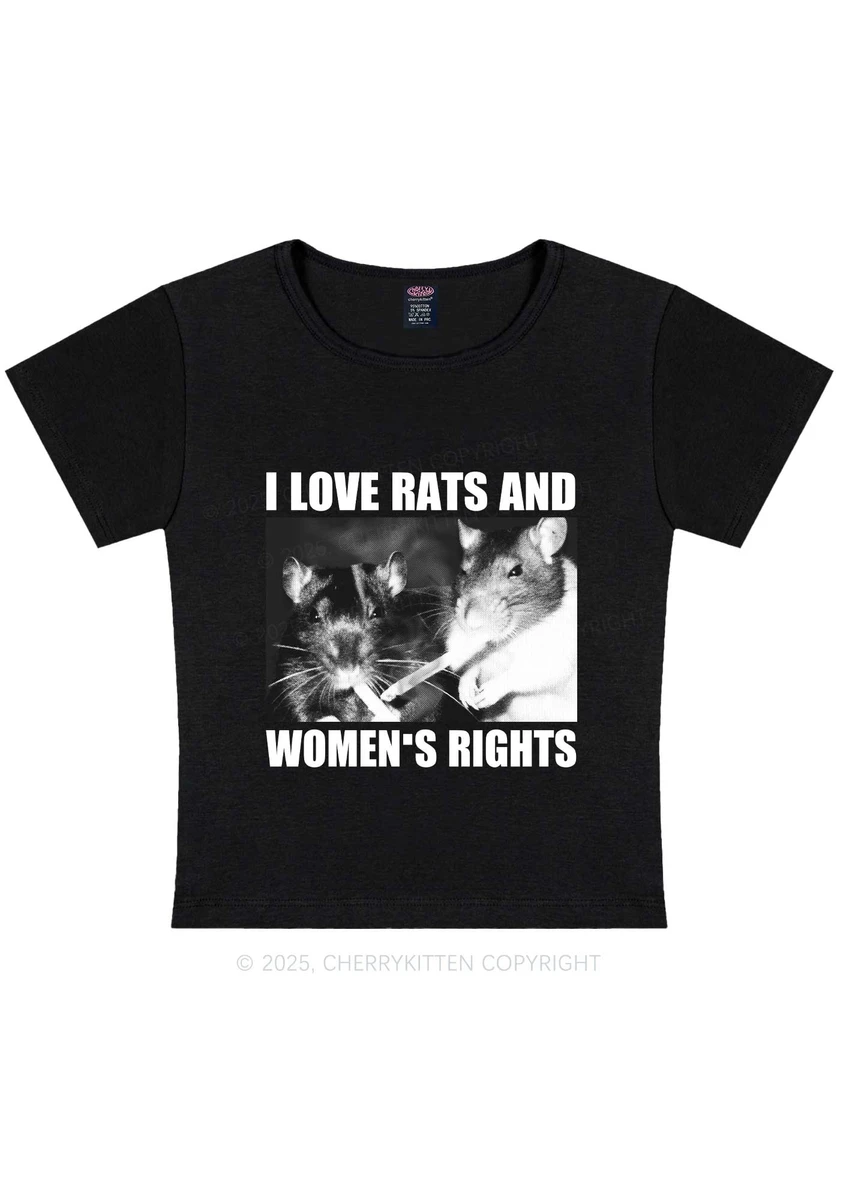 I Love Smoking Rats Y2K Baby Tee Cherrykitten