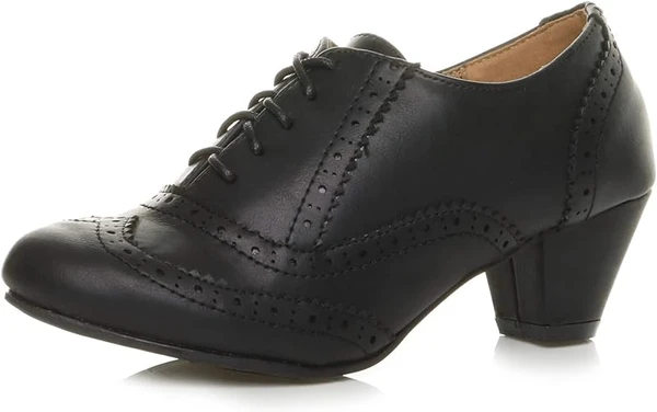 Ajvani Femmes talon moyen découper lacets richelieu bottines bottillons pointure