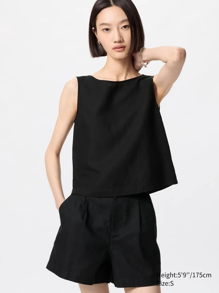 Blouse en lin mélangé (Sans manches)