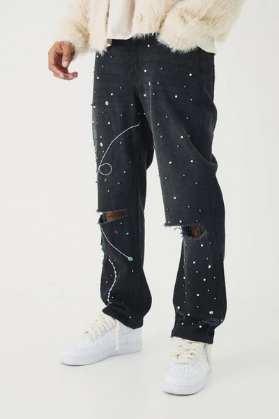 Jean large à ornements