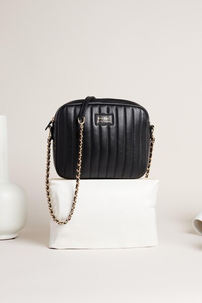 Sac César noir chaîne tressée