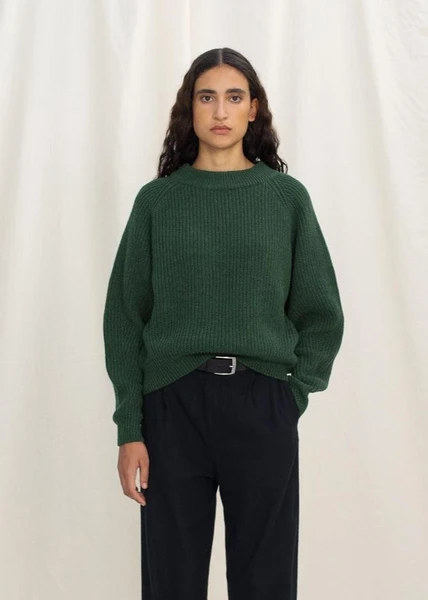 Cropped knit sweater - moss green - moss green Rotholz