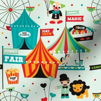 Circus animal fun fair lion fair big Fabric | Spoonflower