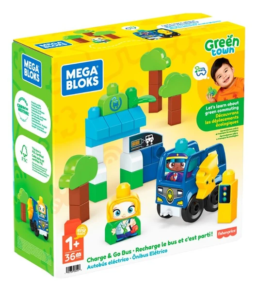 Mega Bloks First Builders Green Town Recharge le bus et c'est parti !