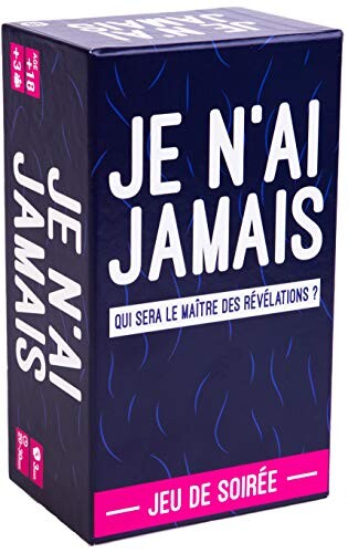 JE N'AI JAMAIS 🎉 Le Jeu des Révélations Entre Amis | Jeu de Société pour Animer Soirées et Apéros | Jeu de Cartes Adulte et Famille | Drôle et Ambiance | 440 Cartes | Edition Limitée Blanc &amp; Bleu