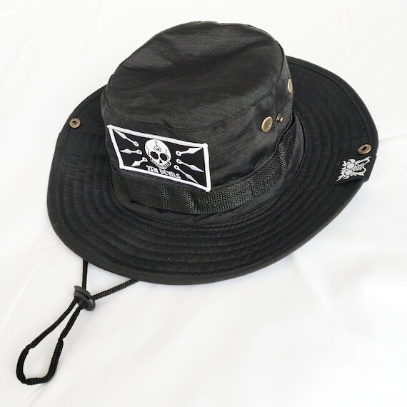 Zen Devils - The Urban Jungle Boonie Bush Hat Black Tactical Techwear Cyberpunk Goth Kunai Ninja Skull