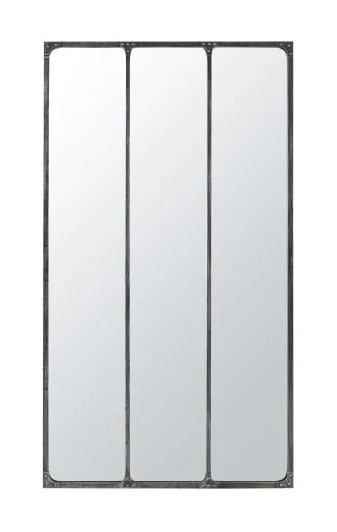Miroir triptyque en métal noir effet vieilli 100x180 | Maisons du Monde