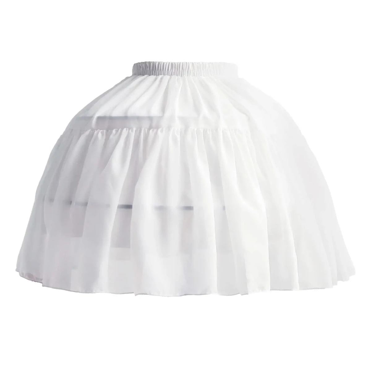 Jupon Crinoline Lolita pour femmes et filles, robe de bal en mousseline de soie, jupon court à 2 cerceaux pour Cosplay, robe à grand ourlet blanc - AliExpress