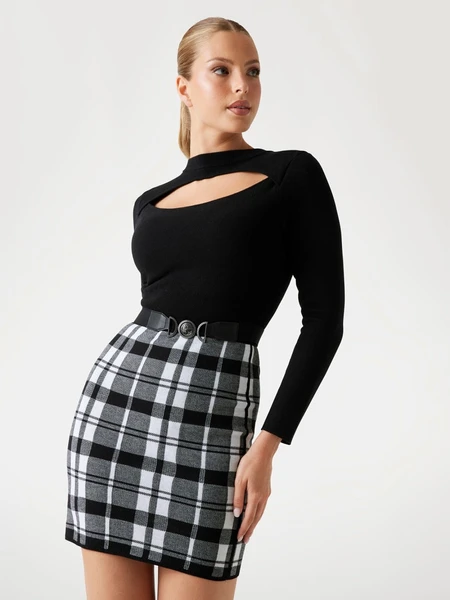 Mini robe-pull laine mélangée