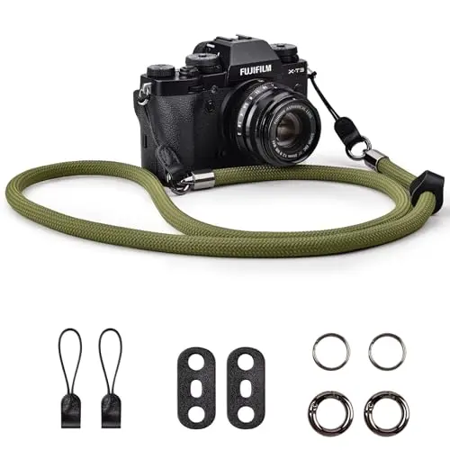 VOVMOEYA Sangle Appareil Photo,Bandoulière Appareil Photo en Corde Courroie Appareil Photo Dragonne Appareil Photo Sangle de Cou pour Appareil Photo reflex Canon,Nikon,Sony,Fujifilm,123cm