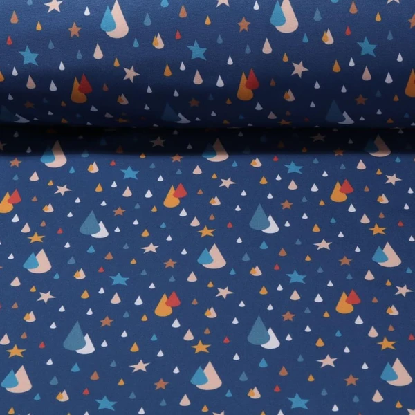 Softshell - Impression numérique Gouttes de pluie Bleu