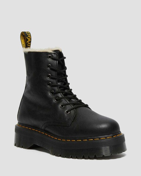 DR MARTENS BOOTS PLATEFORMES JADON DOUBL&Eacute;ES DE FAUSSE FOURRURE