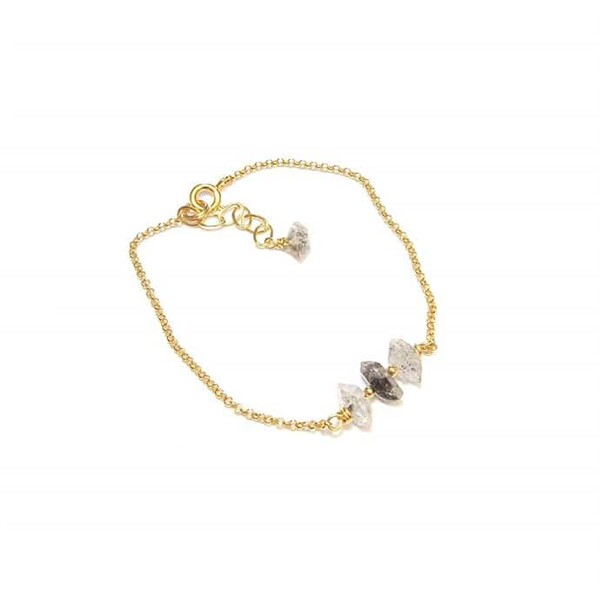 Bracelet pierres brutes quartz diamant