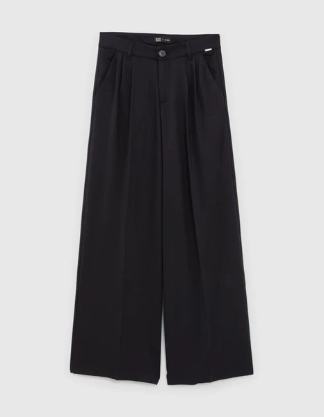 Pantalon large noir LYOCELL® à pinces fille
