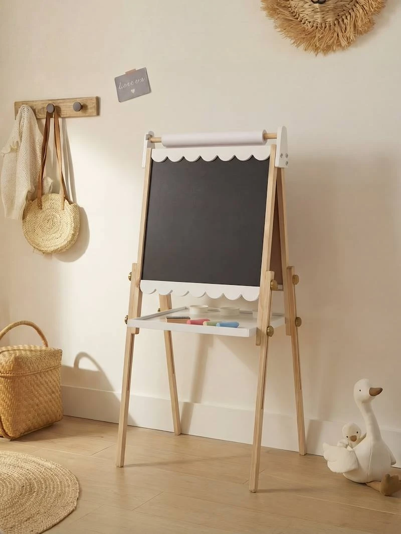 Tableau pliable et réglable en hauteur 3 en 1 en bois FSC® blanc - Vertbaudet