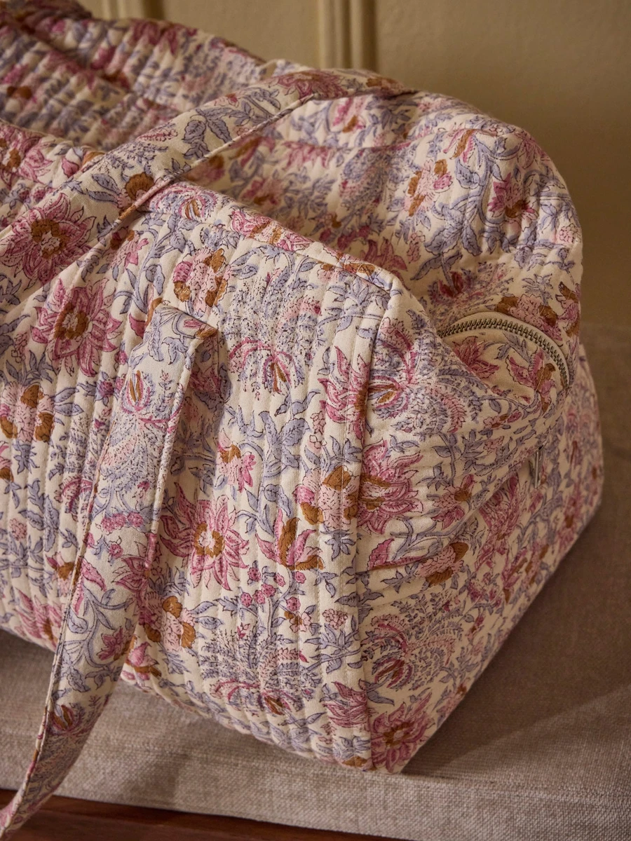 Sac week-end matelassé en tissu indien - imprimé Indore