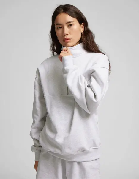 Organic Quarter Zip - Deep Black