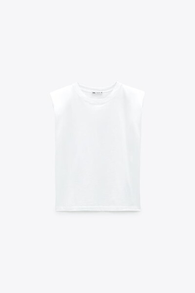 T-SHIRT WITH SHOULDER PADS