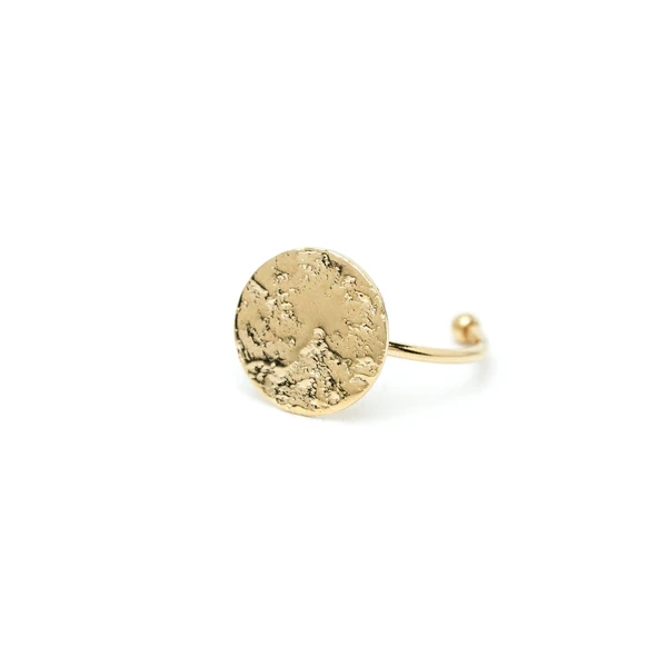 BAGUE ROND MARTELé PLAQUé ARGENT OR MONSIEUR SIMONE - FEMME | Place des Tendances