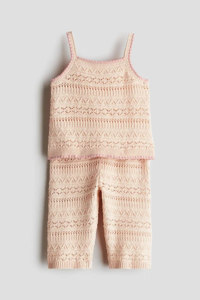 Ensemble 2 pièces en coton façon crochet