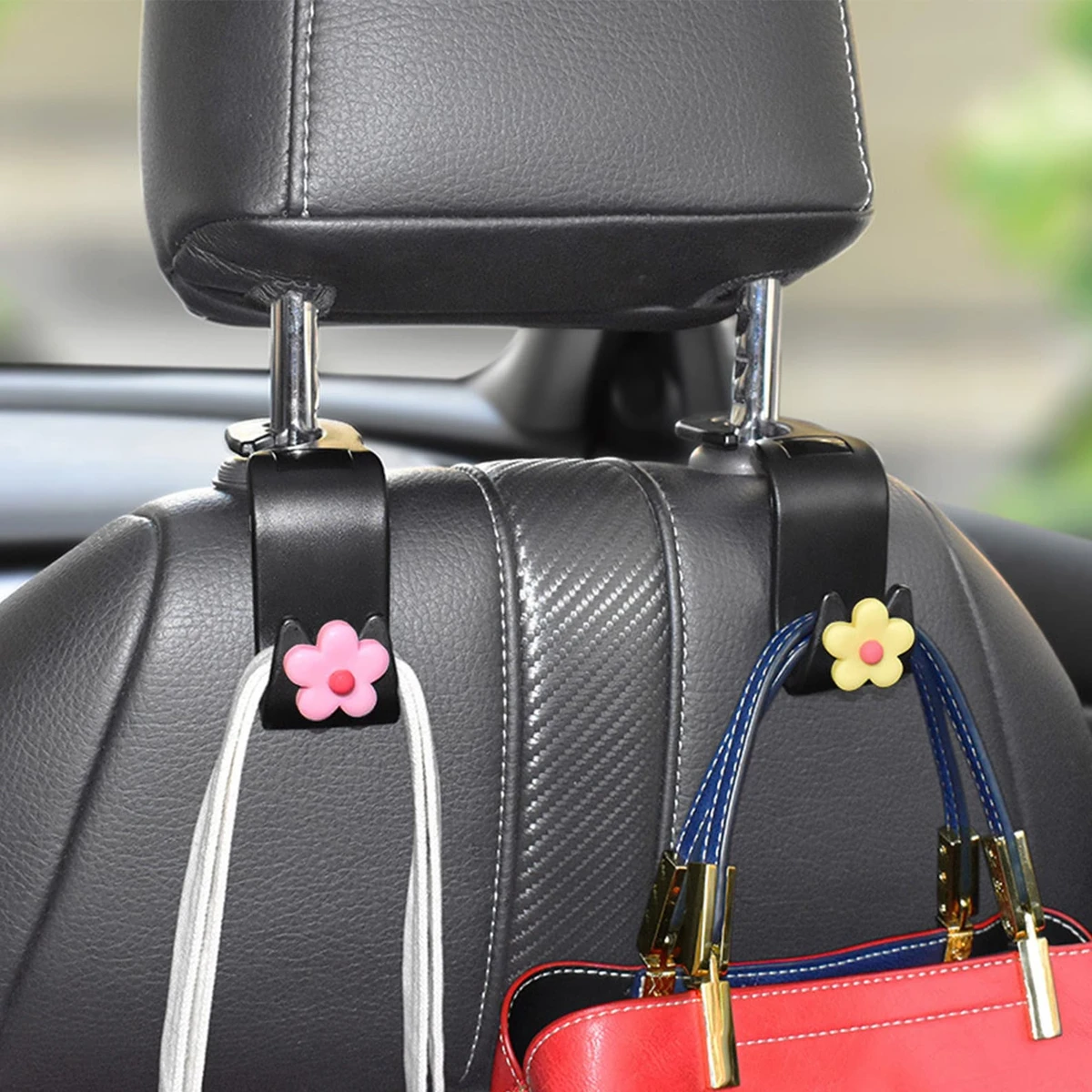Cute Flower Car Hook, Holder Car Hook for Handbag, Car Seat Hook, Car Purse Hook, Car Accessories, Car Organizer, Car Interior Storage