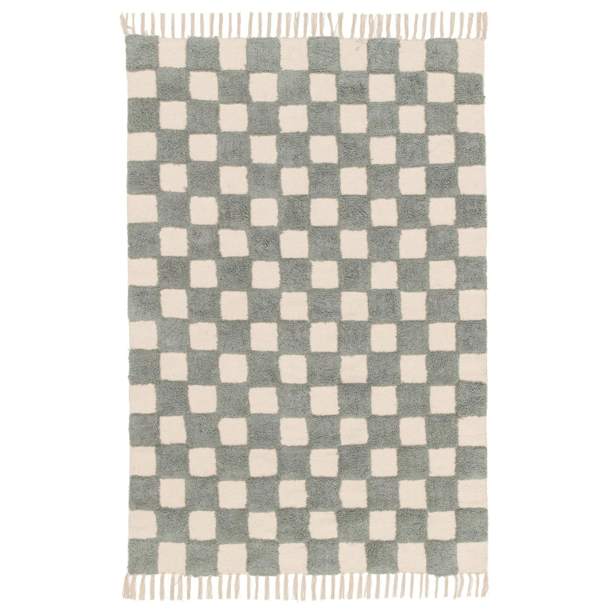 Tapis enfant à carreaux 100% coton MAEL
