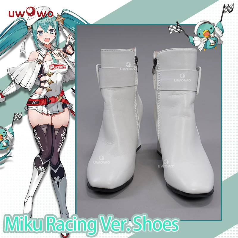Uwowo Vocaloid Hatsune Miku Shoes 2023 Racing Ver Cosplay Shoes