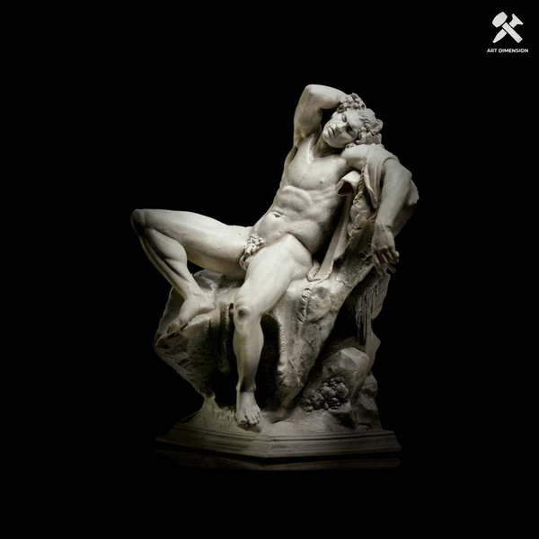 Barberini Faun. Exact hand-painted replica. Sculpture with marble or bronze finish.