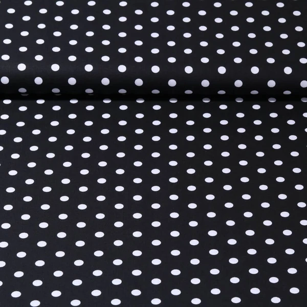 Popeline de coton Benno - Pois XL Noir Blanc