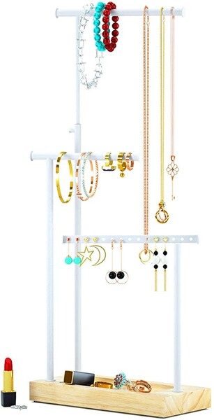 RooLee Présentoir à bijoux en métal avec grande capacité pour ranger colliers, bracelets et boucles d'oreilles: Amazon.fr: Cuisine & Maison