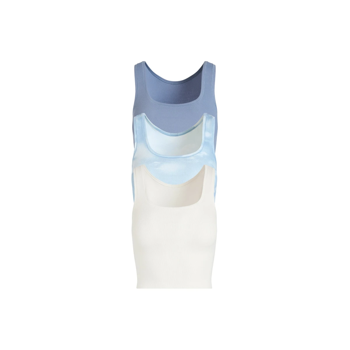 COTTON RIB TANK 3-PACK | BLUE QUARTZ CLOUD MULTI