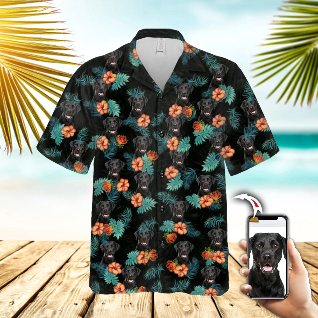 Custom Dog Face Hawaiian Shirt – Personalized Aloha Floral Shirt