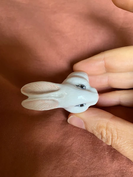 Bague céramique Nach lapin blanc