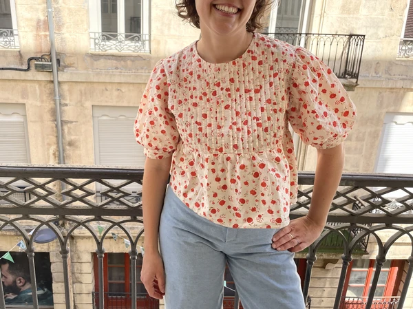 Ensemble Blouse Ellie & Douce popeline de coton Poppy