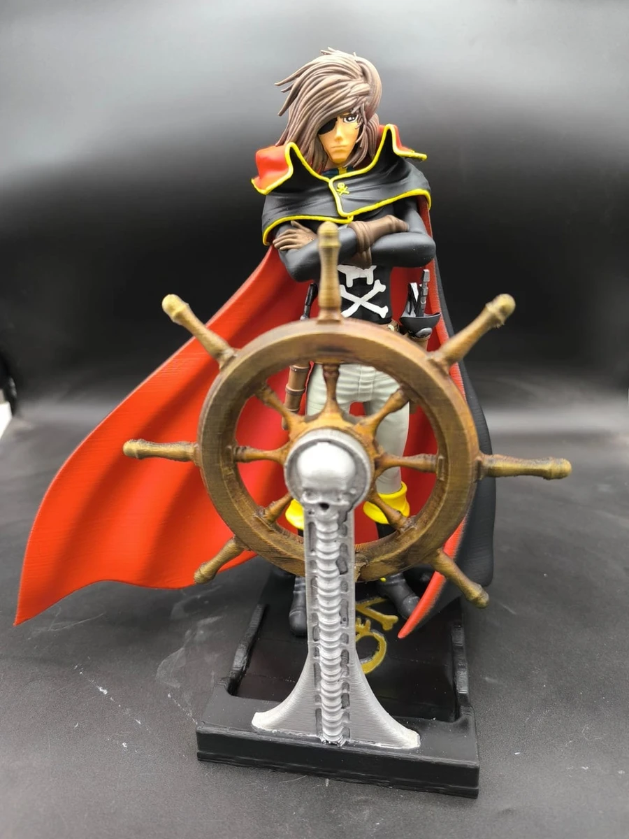 Captain Harlock manga anime Space Pirate with Helm fanart action figure