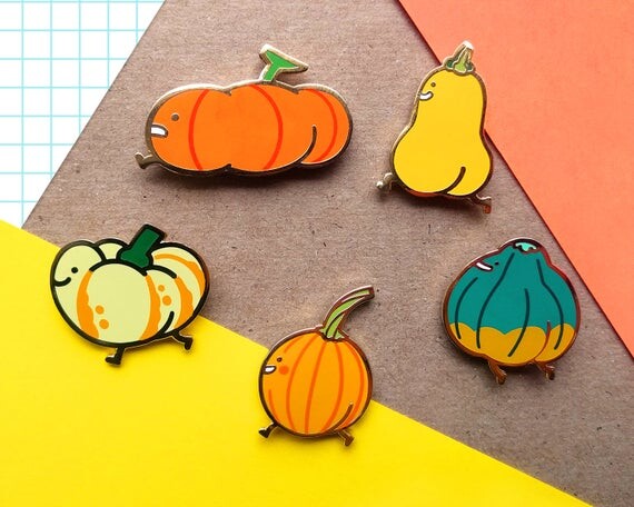 broches d’émail de butin de courge