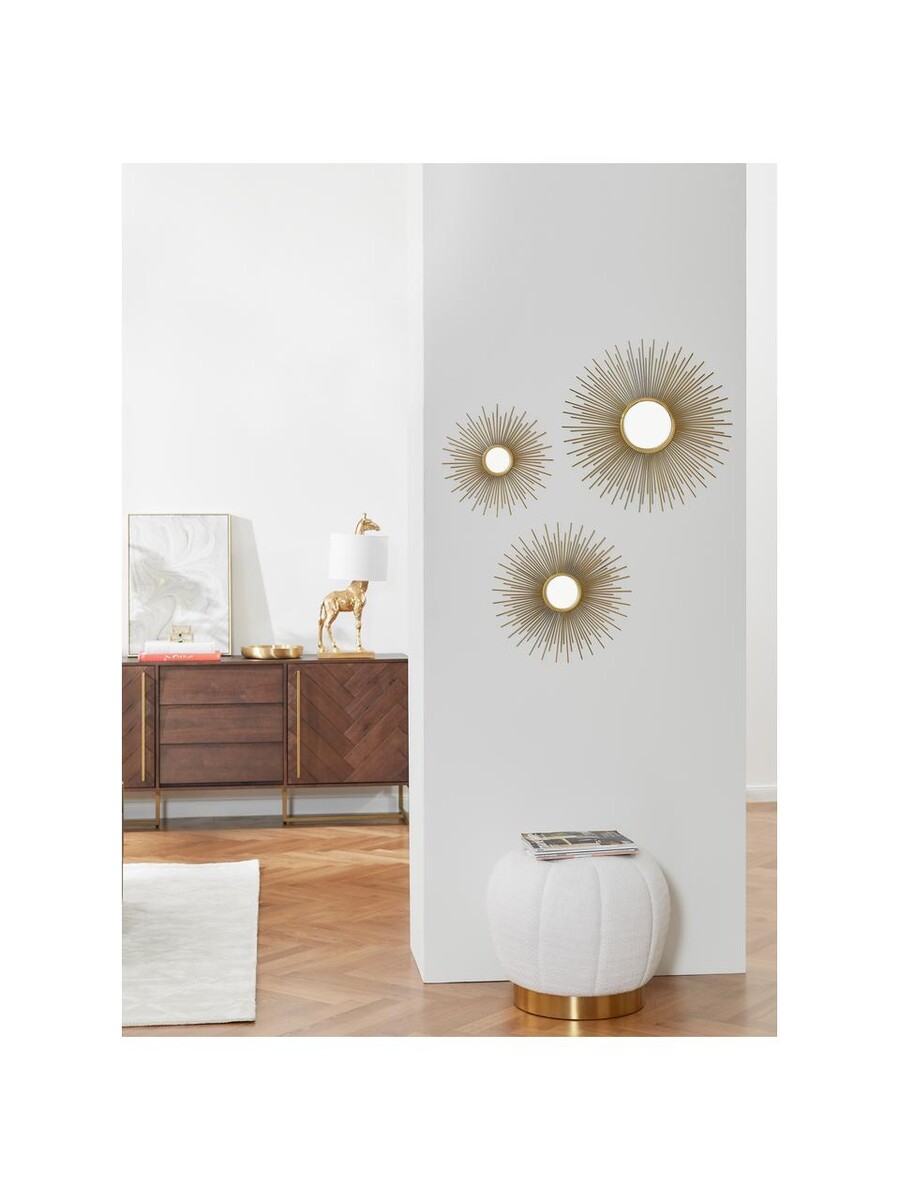 Miroir mural soleil avec cadre doré Sun, 3 élém. | WestwingNow