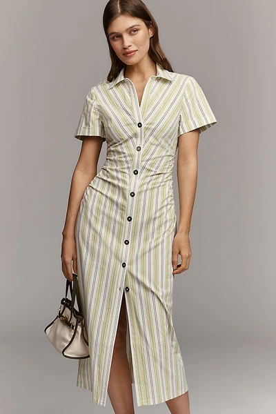 Robe chemise midi en coton extensible Pilcro