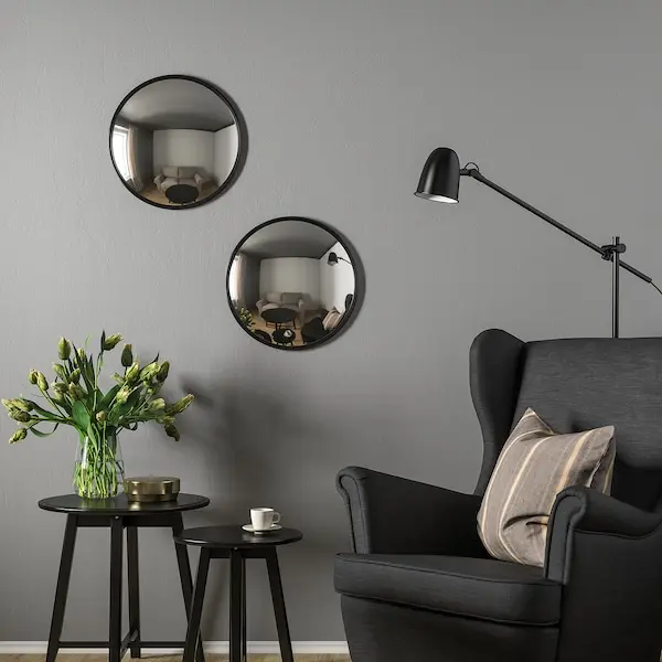 SVARTBJÖRK Miroir décoratif convexe - noir 41 cm