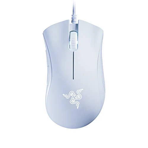 Razer DeathAdder Essential (2021) - Souris Gaming Filaire avec Capteur Optique de 6400 DPI (Design Ergonomique, 5 Boutons Programmables, Jusqu'à 10M de Clics) Blanc Mercury