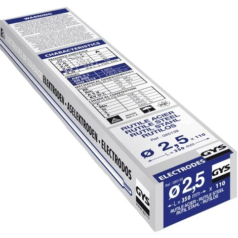 GYS Électrodes de soudage 110 pc(s) (Ø x L) 2.5 mm x 350 mm 80 A (max.) Q973052