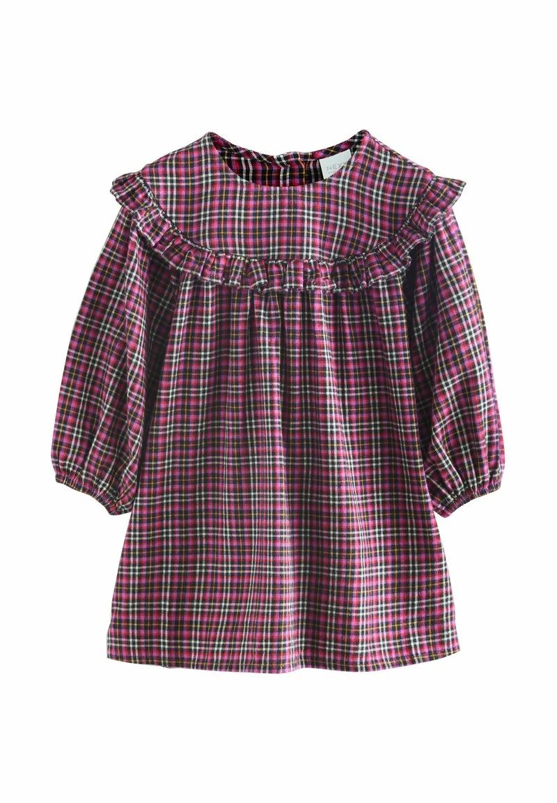 REGULAR FIT - FRILL LONG SLEEVE - Robe de jour - purple check
