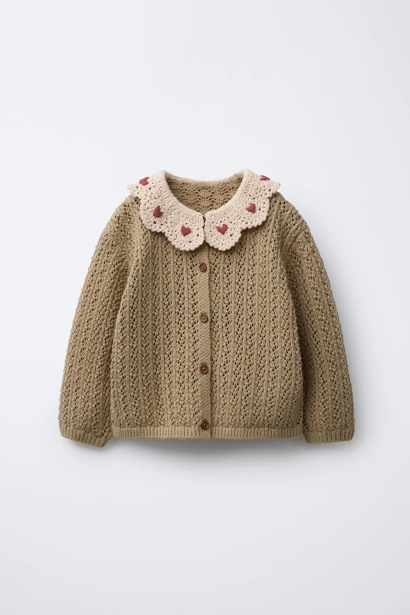 GILET EN MAILLE COL CROCHET