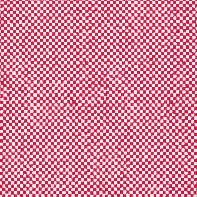 GOTS Jersey coton Mini-carreaux | TCC x LOOKS by Wolfgang Joop – rouge/blanc - Idéal pour Tops