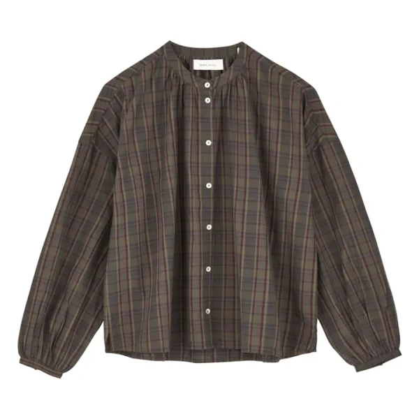 Blouse Cilla Carreaux Coton Bio | Vert foncé
