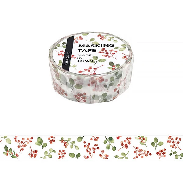 Washi Tape Flower Watercolor - Red