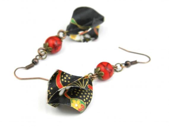 Boucles d'oreilles origami Elice