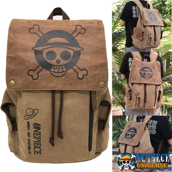 Straw Hats Logo Backpack Canvas Schoolbag (2 Styles) | One Piece Universe