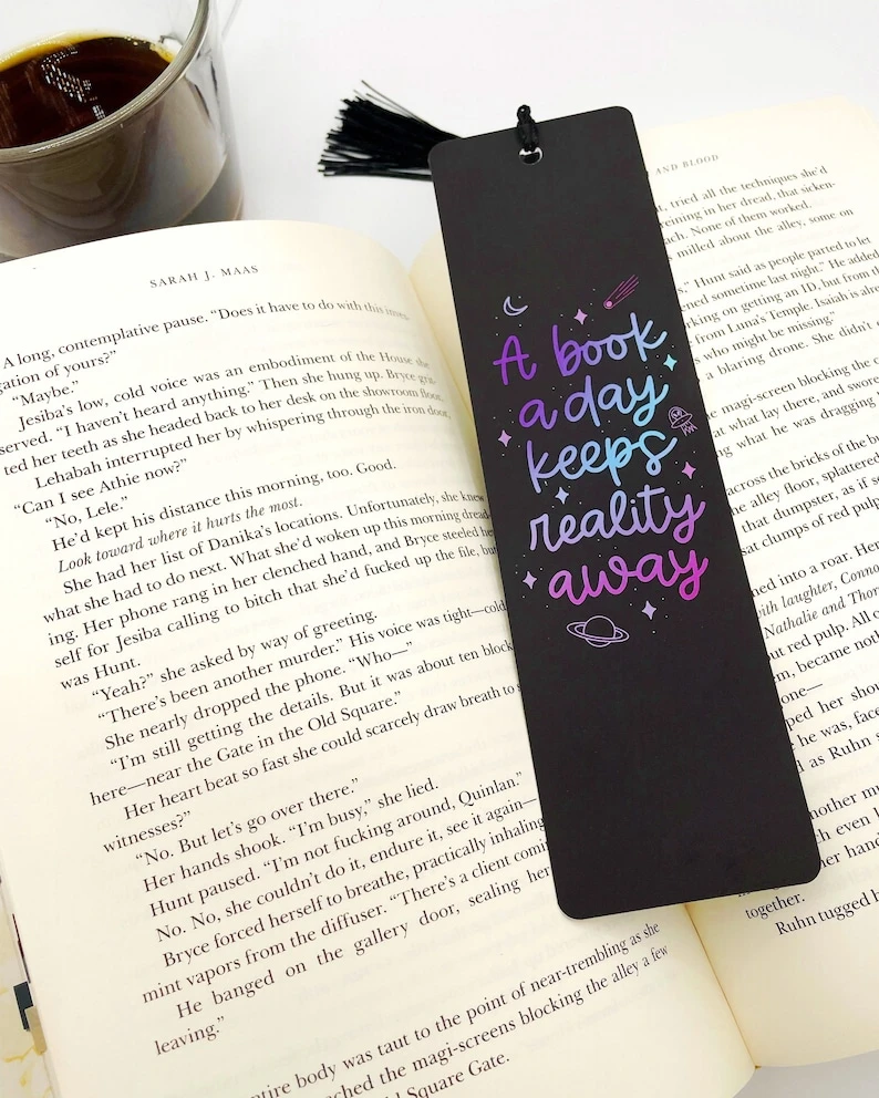 Cute 'A book a day keeps reality away' bookmark | Book Lover | Bookish gift | Magical | Fantasy lover