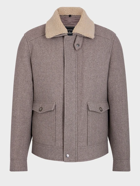 Blouson marron à col sherpa